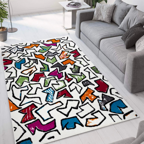 Modern design multicoloured pop-art rug for living room Milano MUL023 Promotion