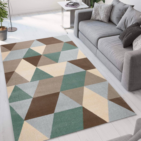 Modern design multicoloured geometric rectangular rug Milano GLO009 Promotion