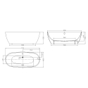 Free Standing Acrylic Bathtub with Fibreglass and Stainless Steel Reinforcements and Elegant Design Eclipse Sale