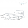 Geneva King Complete Double Bed with Mesh Led Headboard and Drawers 160x190 cm 