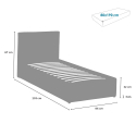 Basel Twin Complete Single Bed with Mesh and Lift Up Storage 80x190 cm 