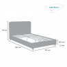 Zurich King Complete Double Queen Size Fabric Bed with Mesh 160x190 cm 