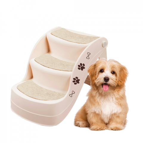 Folding plastic stairs with 3 steps for pets Tosca Promotion