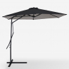 Hexagonal side arm black umbrella in steel 3 metres Dorico Noir Bulk Discounts