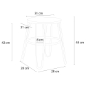 Industrial design wood and metal stool for bars restaurants kitchens Carbon One Cost