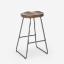 Industrial design stool in metal wood for bars kitchens restaurants Carbon Model