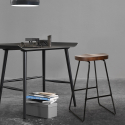 Industrial design stool in metal wood for bars kitchens restaurants Carbon Bulk Discounts