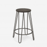 Industrial design wood and metal stool for bars restaurants kitchens Carbon Top Model