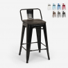 high stool industrial design metal wood style bar kitchen steel wood top Catalog