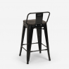 high stool industrial design metal wood style bar kitchen steel wood top 