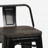 high stool industrial design metal wood style Lix bar kitchen steel wood top 