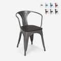 chairs design metal wood industrial style Lix bar kitchens steel wood arm Promotion