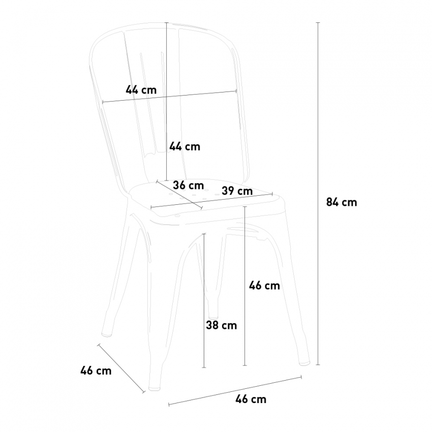 Sedie design industriale metallo vintage shabby chic stile Tolix Steel Old