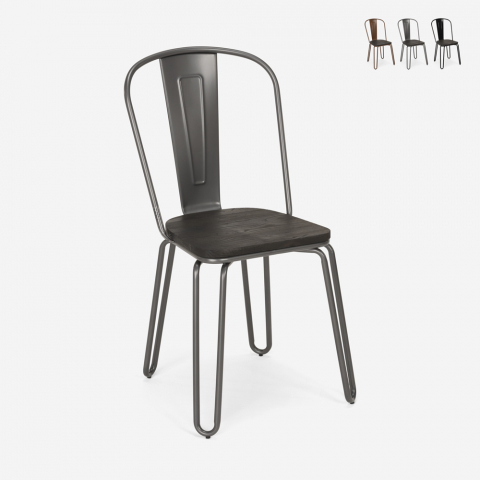 Tolix style industrial design steel bar and kitchen chairs Ferrum One Promotion