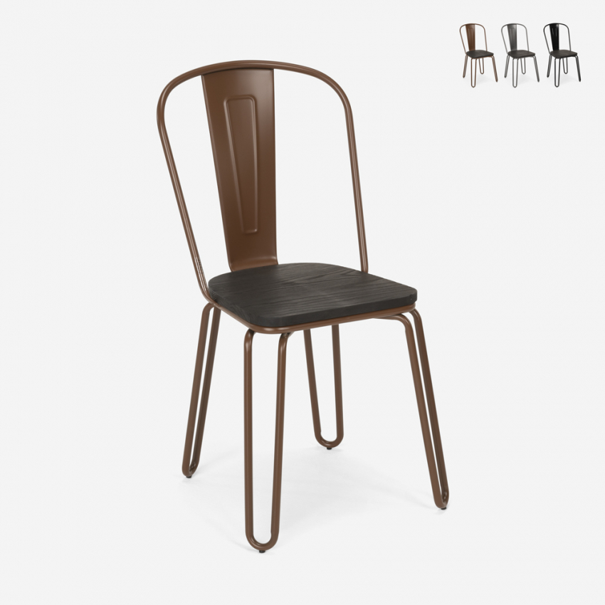 Lix style industrial design steel bar and kitchen chairs ferrum one Offers