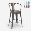 Lix steel back barstool with metal backrest in industrial bar and kitchen design Promotion