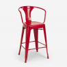Lix steel back barstool with metal backrest in industrial bar and kitchen design 