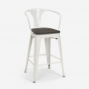 Lix steel wood back industrial design metal stool Cheap