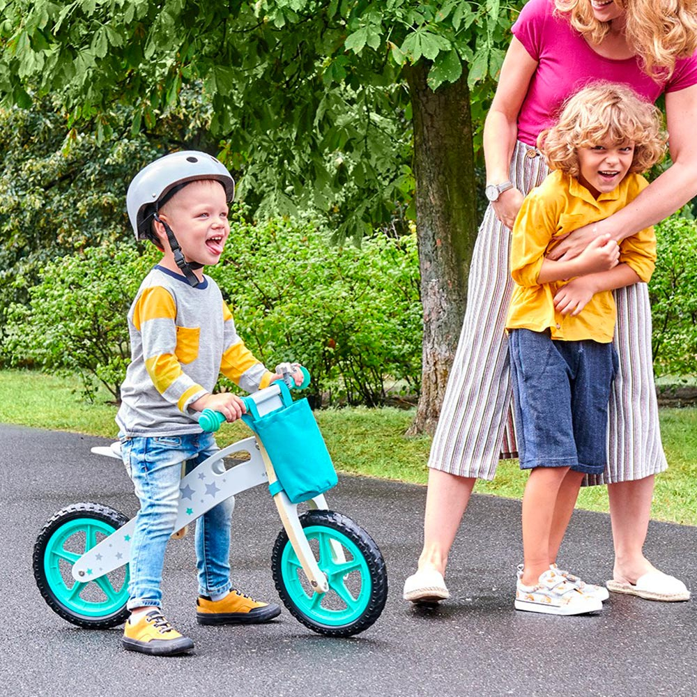 Wooden Balance Bike For Children With Basket Balance Ride
                            