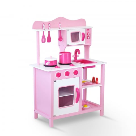 Wooden toy kitchen for children with pots, accessories and sound effects Miss Chef Promotion