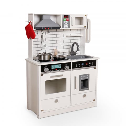 Wooden toy kitchen for children with accessories, sound and light effects Home Chef Promotion