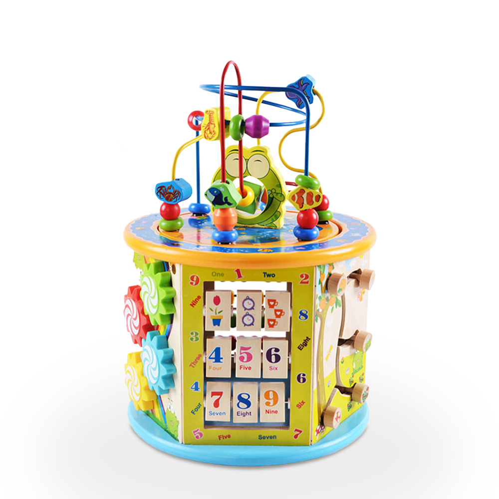 Wooden multi-game activity cube for children Fantasy Land