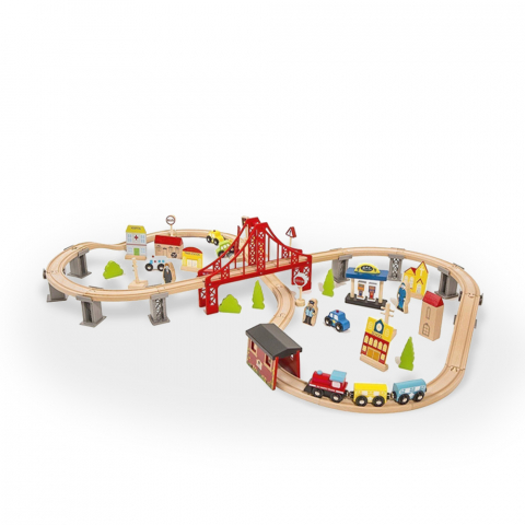 70 pieces Wooden toy train set for children Mr Ciuf Promotion