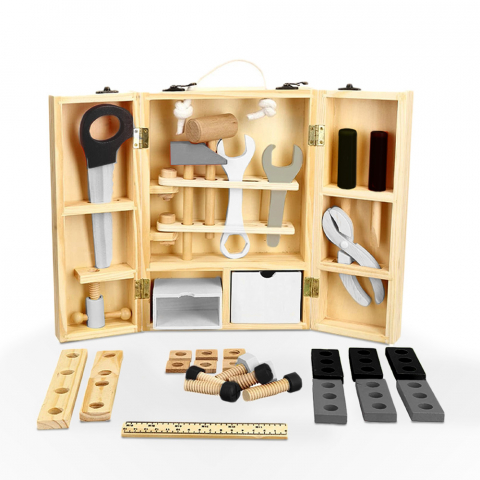 Toy toolbox for children with wooden tools Mr Fix Promotion