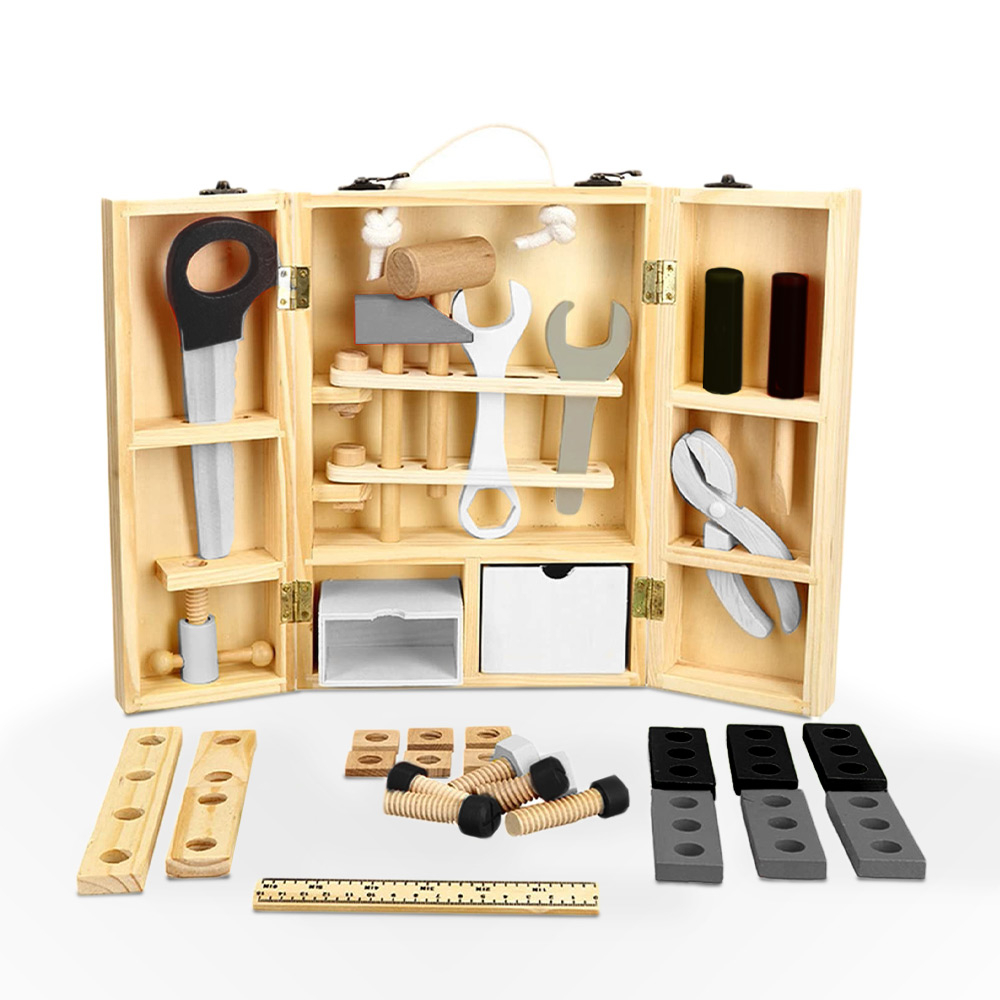 Toy toolbox for children with wooden tools Mr Fix