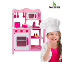 Wooden toy kitchen for children with pots, accessories and sound effects Miss Chef Model