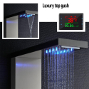 Steel shower column panel with LED display hydromassage waterfall mixer tap Abano Buy