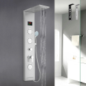 Steel shower column panel with LED display hydromassage waterfall mixer tap Abano Bulk Discounts