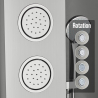 Steel shower column panel with LED display hydromassage waterfall mixer tap Abano Measures