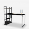 Office desk 120x62 modern design black metal open bookcase Cambridge BLACK On Sale