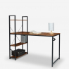 Industrial design office desk with open metal bookcase 120x62 Cambridge On Sale