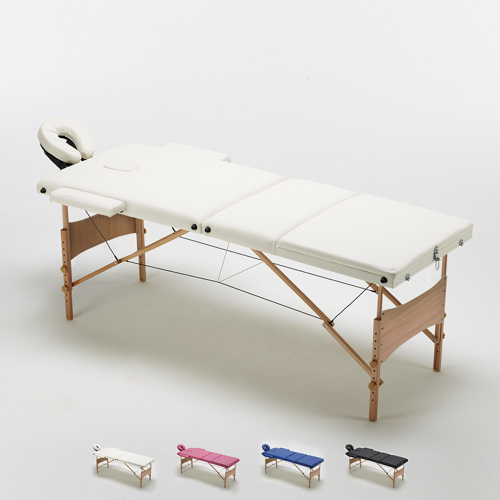 Reiki 3-Section Wooden Portable & Folding Massage Table 215 cm