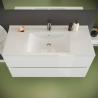 Bathroom cabinet suspended base 2 drawers ceramic sink mirror LED lamp Storsjon Catalog