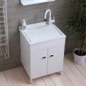 Wash basin 60x50 cm mobile washbasin with 2 doors and clothes washing axis Hornavan Bulk Discounts