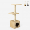 Cat scratching post in plush and sisal with 2 platforms and 1 cave 95 cm Pixiebob Offers