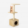 Cat scratching post in plush and sisal with 2 platforms and 1 cave 95 cm Pixiebob Model