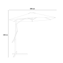 Umbrella 3 meters off-center arm white hexagonal steel anti UV Dorico Model