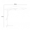 Umbrella 3 meters off-center arm white hexagonal steel anti UV Dorico Model