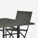 Outdoor garden set square table 110x110cm with 4 folding chairs modern rattan Lentel Sale