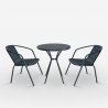 Round coffee table set with 2 steel chairs modern design bar garden Bistro Promotion