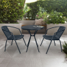 Round coffee table set with 2 steel chairs modern design bar garden Bistro On Sale