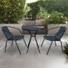 Round Table Set with 2 Steel Chairs, Modern Design for Garden or Bistro On Sale