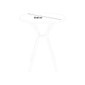 Round coffee table set with 2 steel chairs modern design bar garden Bistro Discounts