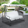 Outdoor 3-seater steel reclining garden swing with sunroof Iacto On Sale