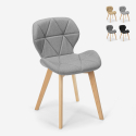 Nordic design chair in wood and fabric for kitchen bar restaurant Whale On Sale