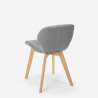 Nordic design chair in wood and fabric for kitchen bar restaurant Whale Cost